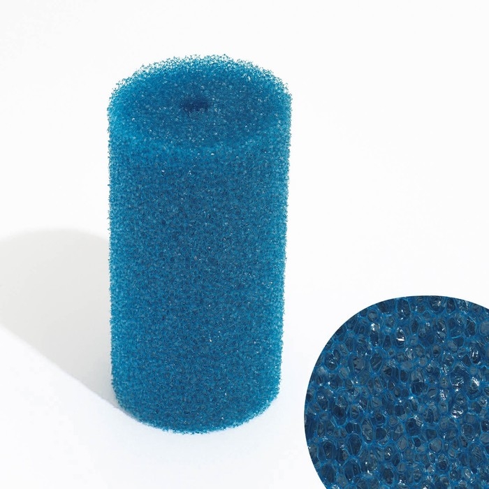Губка круглая № 4, крупнопористая, 8 х 8 х 16 см, синяя Губка круглая № 4, крупнопористая, 8 х 8 х 16 см, синяя