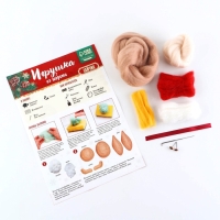 Валяние из шерсти на новый год. Игрушка своими руками &laquo;Кролик с подарком&raquo;, новогодний набор для творчества