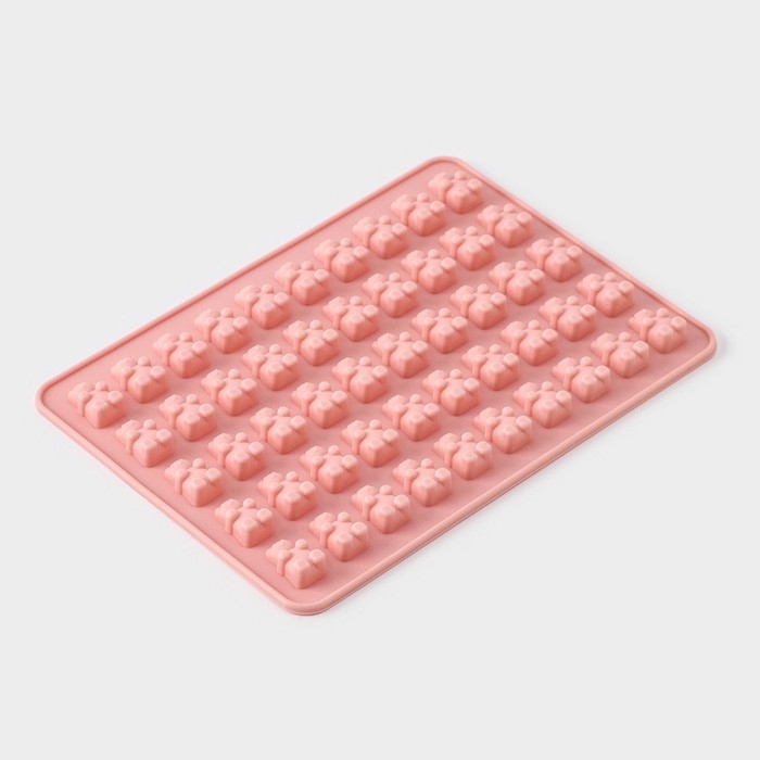 Форма для мармелада Доляна «Сладкие мишки», силикон, 18,8×13,8 см, 50 ячеек (1,8×1,1 см), цвет МИКС Форма для мармелада Доляна «Сладкие мишки», силикон, 18,8×13,8 см, 50 ячеек (1,8×1,1 см), цвет МИКС