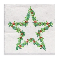 Новогодние салфетки бумажные Home Collection &laquo;Рождественская звезда, серебро&raquo;, 3 слоя, 33х33 см, 20 шт