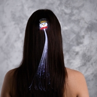 Заколка для волос светодиодная "Снеговик" 33x4 см, 1 LED, батарейки LR1130x2 (в комплекте), свечение белое Заколка для волос светодиодная "Снеговик" 33x4 см, 1 LED, батарейки LR1130x2 (в комплекте), свечение белое