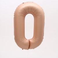 Шар фольгированный 40" Цифра 0, цвет &laquo;Карамель&raquo;