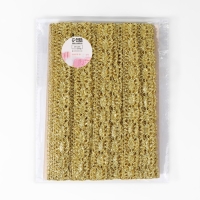 Тесьма декоративная, металлизированная, 10 &plusmn; 1 м, 20 мм, цвет золотой