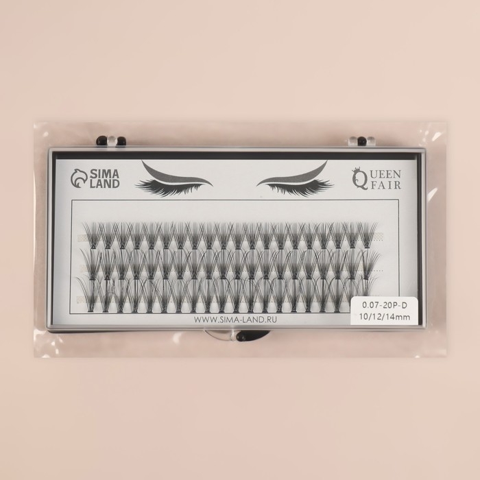 Набор накладных ресниц «Классика», пучки, 10, 12, 14 мм, толщина 0,07 мм, изгиб D, 20 D Набор накладных ресниц «Классика», пучки, 10, 12, 14 мм, толщина 0,07 мм, изгиб D, 20 D