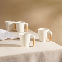 Набор кружек фарфоровых SL Home &laquo;Тренто&raquo;, 250 мл, цвет белый