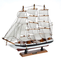 Корабль сувенирный средний &laquo;Пиллад&raquo;, борта белые, паруса белые, 45х9х41 см
