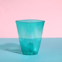 Горшок для орхидей, 1,5 л, 13 &times; 17 см, пластик, прозрачно-бирюзовый