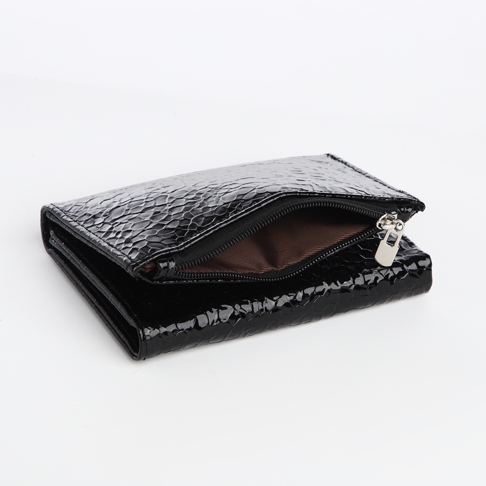 Кошелёк женский на магните, цвет чёрный