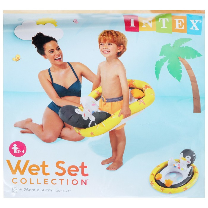 Круг для плавания «Зверюшки», с сиденьем, от 3-4 лет, цвет МИКС, 59570NP INTEX Круг для плавания «Зверюшки», с сиденьем, от 3-4 лет, цвет МИКС, 59570NP INTEX