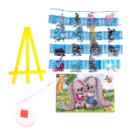 Алмазная мозаика с частичным заполнением на подставке для детей &laquo;Милый зайка&raquo;, 10 х 15 см