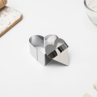 Форма для выкладки Доляна &laquo;Сердце&raquo;, 8&times;8&times;4 см, с прессом, толщина 4 мм