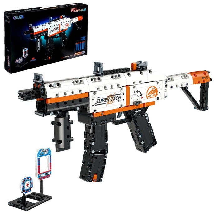 Конструктор Оружие &laquo;MP-5 с рукояткой&raquo;, стреляет мягкими пулями, 540 деталей
