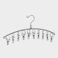 Сушилка для белья подвесная Доляна, 10 прищепок, 40&times;1&times;15 см, металл, цвет серебряный