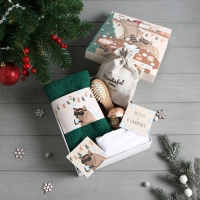 Набор подарочный "Еноты" полотенце и акс (4 предм)