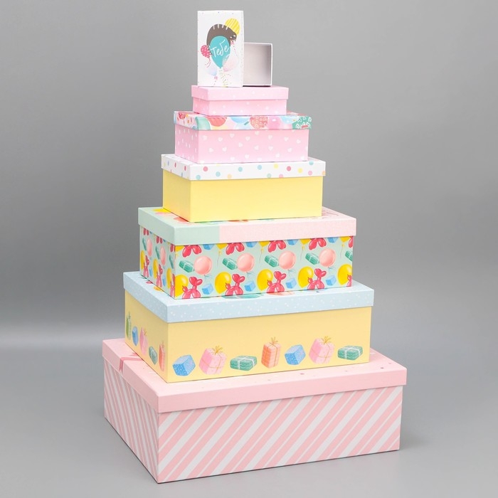 Набор коробок 15 в 1, упаковка подарочная, &laquo;С днём рождения&raquo;, 12 х 7 х 4 см - 44 х 31 х 15 см