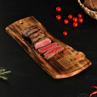 Доска разделочная в обжиге с кровостоком Wild Kitchen, 50&times;20-25&times;2,5 см, цельный массив кедра