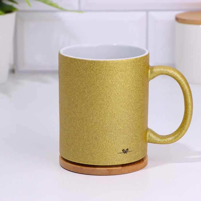 Кружка сублимация "Отвали", золотой глиттер