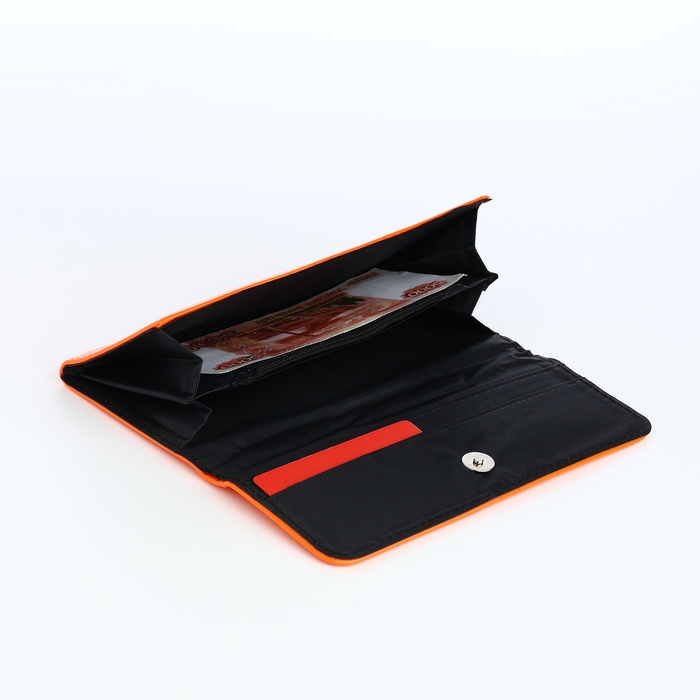 Кошелёк женский на магните, цвет оранжевый Кошелёк женский на магните, цвет оранжевый