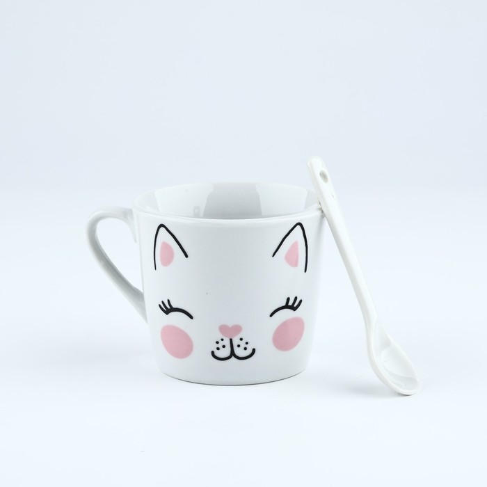 Подарочный набор &laquo;Котик&raquo;: кружка 180 мл, ложка