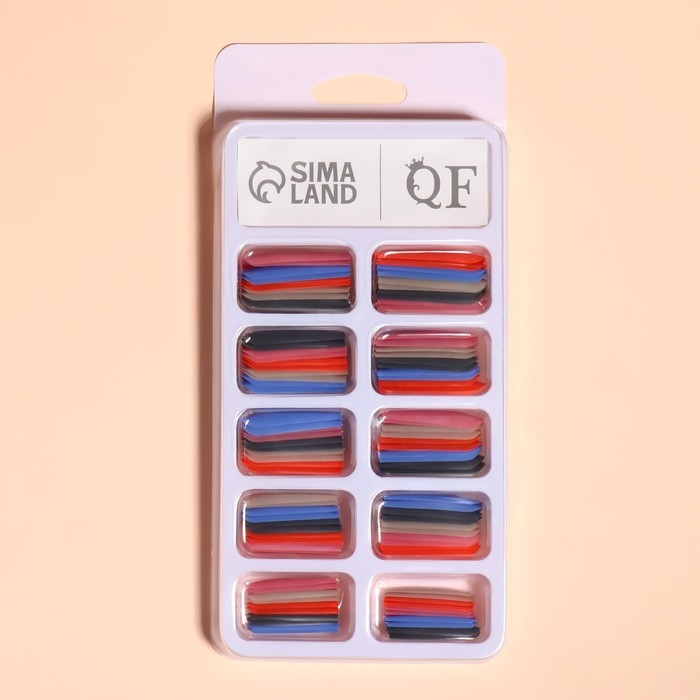 Накладные ногти &laquo;Строгая леди&raquo;, 100 шт, форма балерина, в контейнере, разноцветные