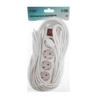 Удлинитель Luazon Lighting, 4 розетки, 10 м, 6 А, 1300 Вт, 3х0.75 мм2, с з/к, с выкл., Б Удлинитель Luazon Lighting, 4 розетки, 10 м, 6 А, 1300 Вт, 3х0.75 мм2, с з/к, с выкл., Б