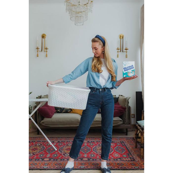 Корзина для глаженого белья «Ротанг», 32 л, 50×31×25 см, цвет белый Корзина для глаженого белья «Ротанг», 32 л, 50×31×25 см, цвет белый