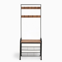 Прихожая София, с обувницей, с крючками, напольная, 1841&times;345&times;721 мм, Рустик Браун, Чёрный