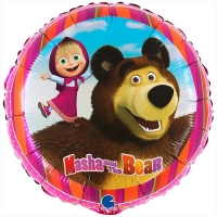 Шар фольгированный 18" &laquo;Маша и Медведь&raquo;, круг