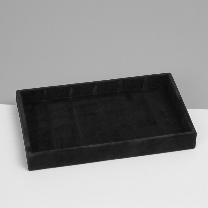 Подставка для украшения 18 ячеек, флок, 21&times;12,3&times;2,5 см, цвет чёрный
