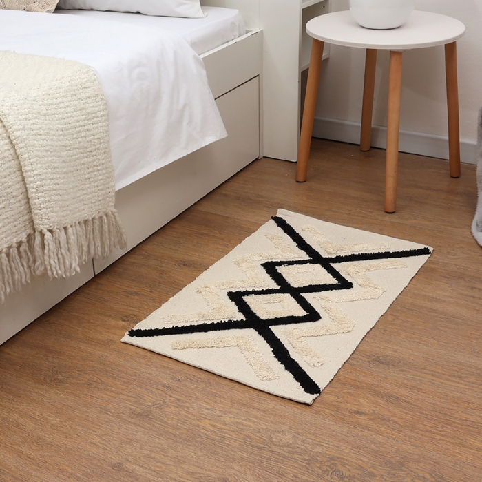 Ковер Tufting zigzag 50х80 &plusmn; 3 см, 1500 гр/м2, 70% хлопок, 30% полиэстер