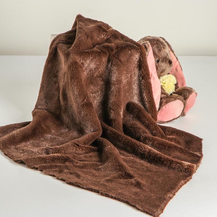 Лоскут для рукоделия, мех, на трикотажной основе, 50 &times; 50 см, цвет тёмно-коричневый