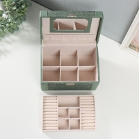 Шкатулка кожзам для украшений сундук "Зелёная" комбинированная 23,5х16,5х14,5 см Шкатулка кожзам для украшений сундук "Зелёная" комбинированная 23,5х16,5х14,5 см