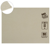 Картон переплётный 0.9 мм, 30 х 40 см, 50 листов, 540 г/м&sup2;, серый