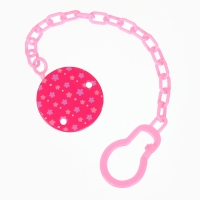 Набор: Соска - пустышка с держателем &laquo;Слоник&raquo;, анатомическая +6 мес, цвет розовый