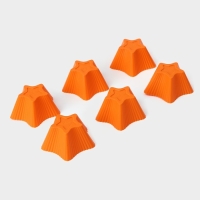 Набор форм для выпечки Доляна &laquo;Риб.Звезда&raquo;, силикон, 7&times;7&times;3,5 см, 6 шт, цвет оранжевый