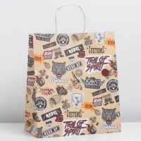 Пакет подарочный крафтовый, упаковка, Best, 28 х 32 х 15 см