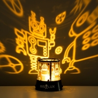 Ночник-проектор "Роботы" LED USB/от батареек черный 10,8х10,8х11,5 см RISALUX Ночник-проектор "Роботы" LED USB/от батареек черный 10,8х10,8х11,5 см RISALUX