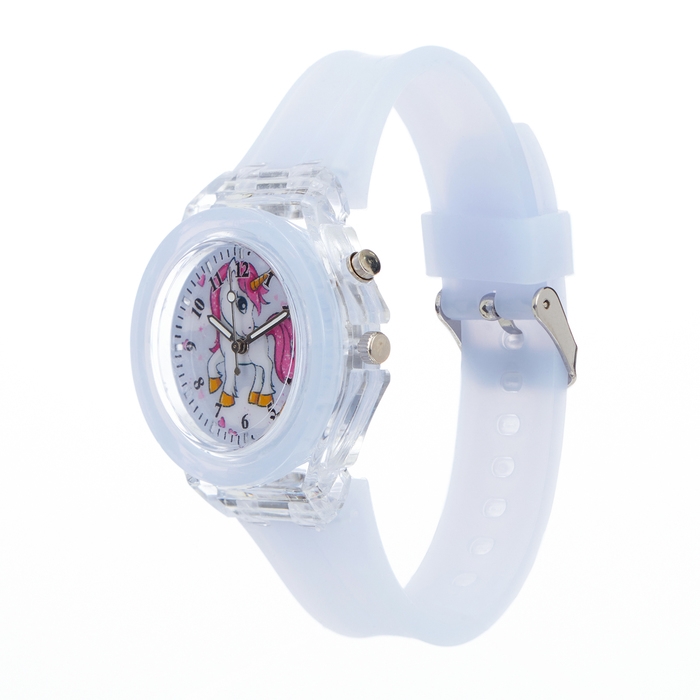 Часы наручные детские "Единорог", d-3.8 см, ремешок силикон 23 см