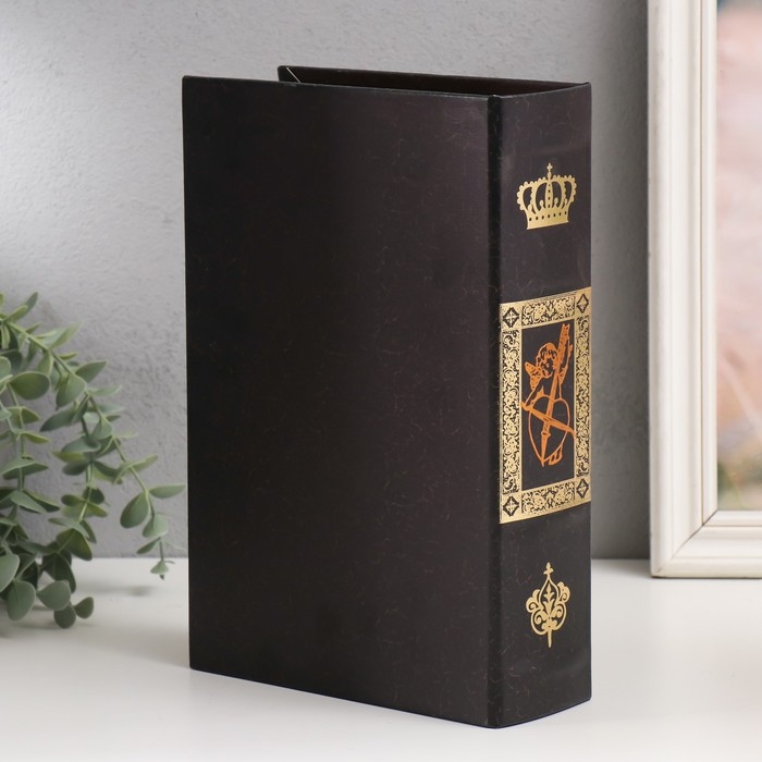 Сейф-книга дерево кожзам "Корабль и шторм" 27х18х7 см