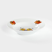 Тарелка глубокая фарфоровая &laquo;Пчёлы&raquo;, 250 мл, d=20 см, рисунок микс, цвет белый