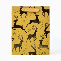 Пакет подарочный новогодний ламинированный &laquo;Олени&raquo;, MS 23 x 18 х 10 см