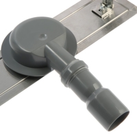 Трап ZEIN, c флaнцeм свободного вращения 360&deg;, 7х40 см, d=40/50 мм, нерж. сталь, сатин