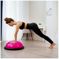 Полусфера BOSU гимнастическая ONLYTOP, массажная, с насосом, 55х25 см, цвет розовый Полусфера BOSU гимнастическая ONLYTOP, массажная, с насосом, 55х25 см, цвет розовый