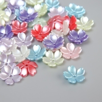 Бусины для творчества пластик "Цветочки" цветной перламутр набор 50 шт 1,5х1,5х0,4 см Бусины для творчества пластик "Цветочки" цветной перламутр набор 50 шт 1,5х1,5х0,4 см