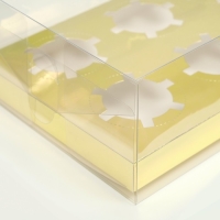 Коробка на 6 капкейков, золото, 26,8 &times; 18,2 &times; 10 см