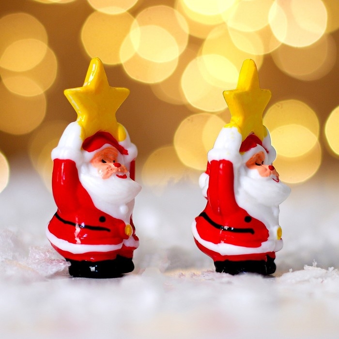 Новый год! Миниатюра кукольная &laquo;Дед Мороз со звездой&raquo;, набор 2 шт., размер 1 шт. &mdash; 3,7 &times; 2,3 см