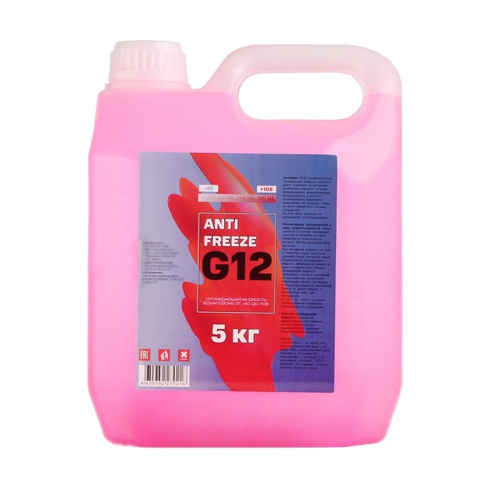 Антифриз G12 красный, -40, 5 кг