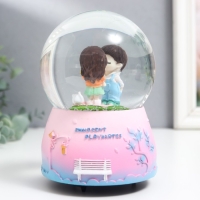Сувенир полистоун водяной шар музыка, крутится "Малыши с котёнком" МИКС 10х10х15 см