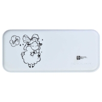 Пенал-футляр пластиковый 90 х 204 х 28 мм, Феникс "Овечки" белый 61989