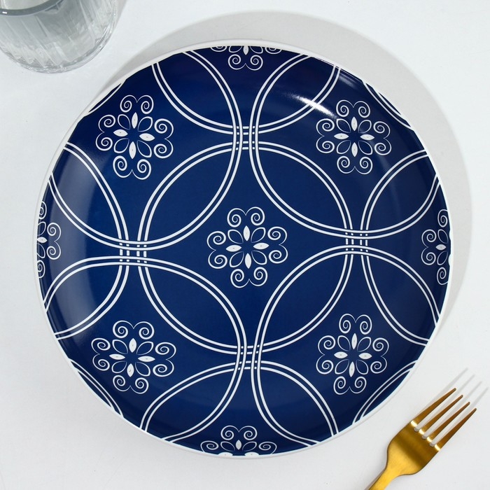 Тарелка керамическая «Марокко», 22.5 см, цвет синий Тарелка керамическая «Марокко», 22.5 см, цвет синий